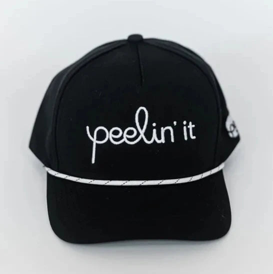 Apparel & Accessories, Snapback Hat, Black Peelin' it Snapback
