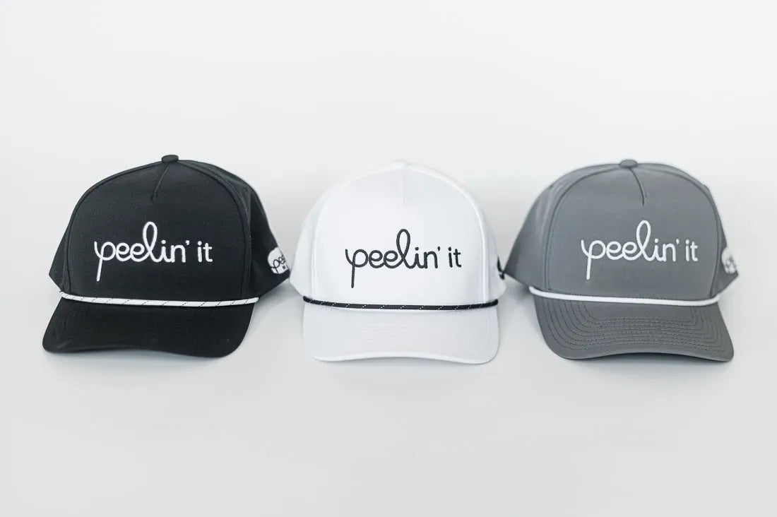 Apparel & Accessories, Snapback Hat, Black Peelin' it Snapback